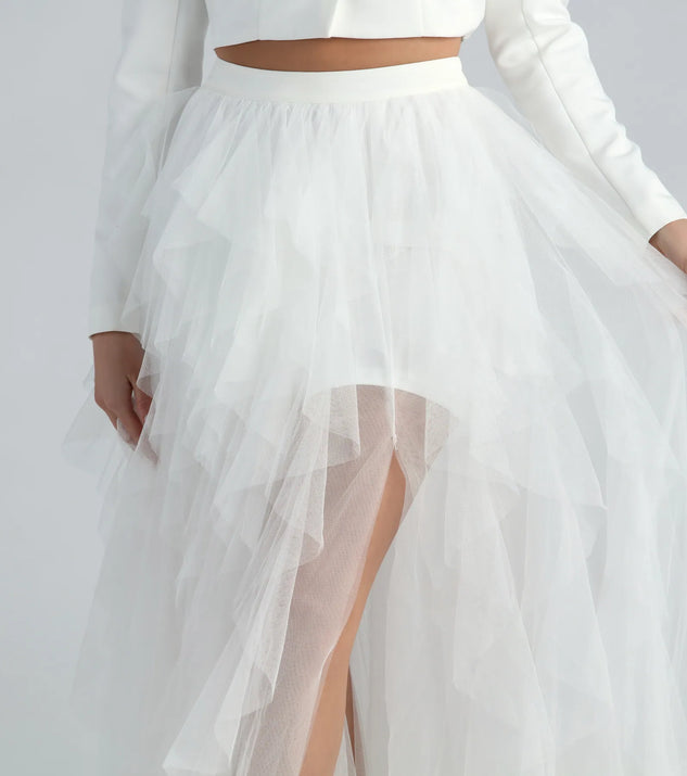 Korrie Formal High-Rise Tulle Slit Maxi Skirt | Windsor