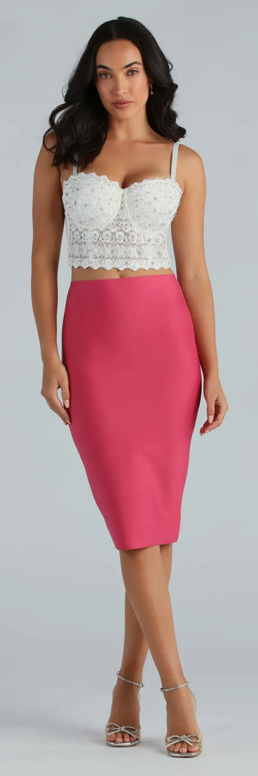 Chic And Sculpted Bandage Pencil Skirt