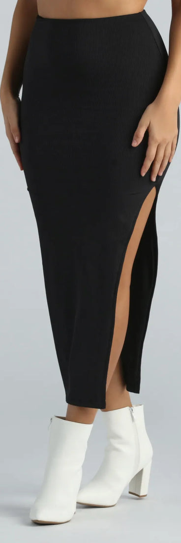 Show Off Your Curves Smooth Knit Midi Skirt