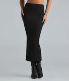 Streamlined Silhouette Smooth Knit Maxi Skirt