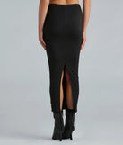 Streamlined Silhouette Smooth Knit Maxi Skirt