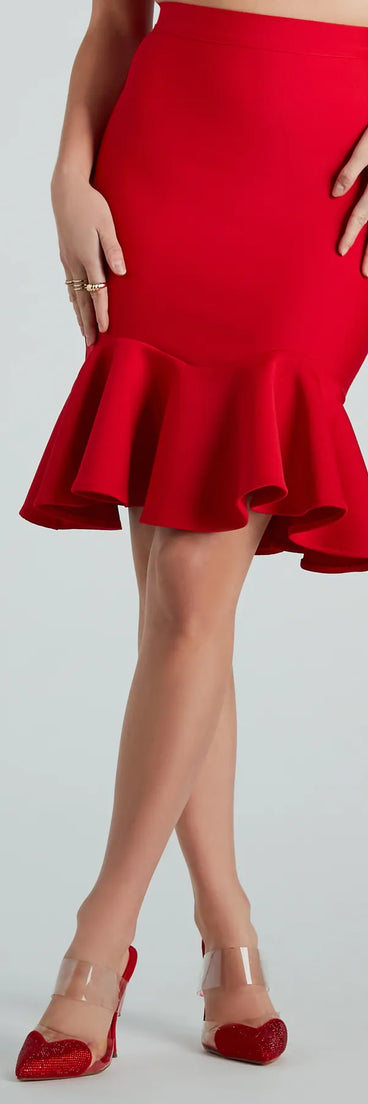 Sealed With A Kiss Bandage Midi Skirt