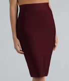 Stylish And Sculpted Bandage Midi Skirt