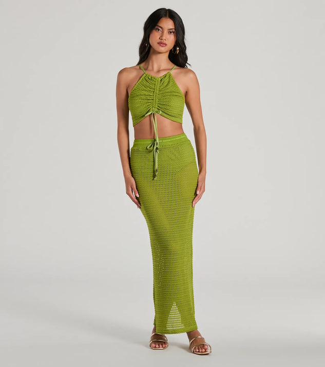 Sunny Chic High Slit Crochet Maxi Skirt | Windsor