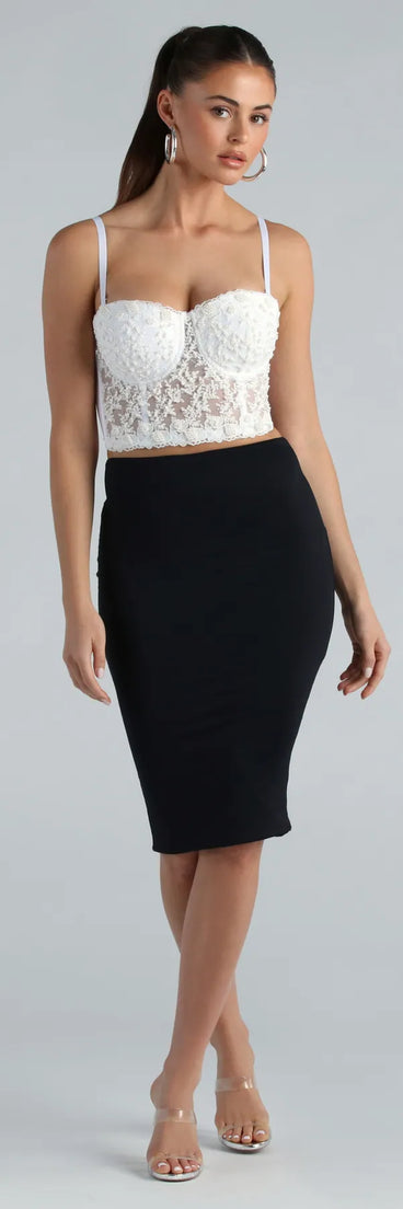 Seamless Smooth Knit High-Rise Pencil Skirt