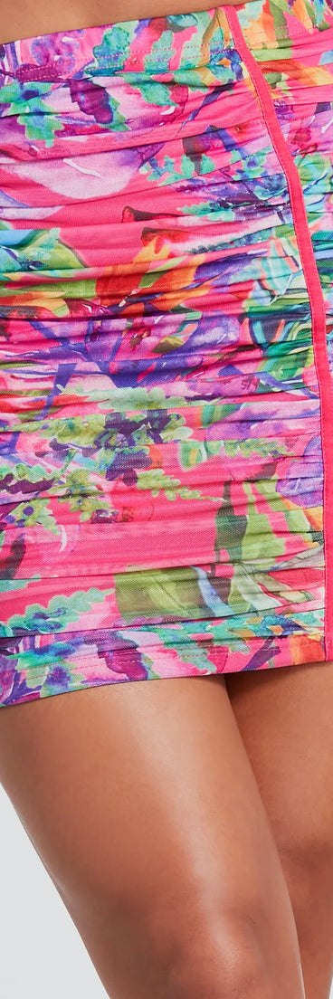 Maldives Please Tropical Mesh Mini Skirt