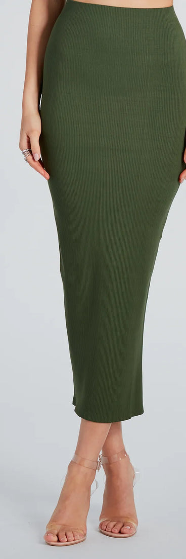 Seasonal Style High-Rise Midi Skirt