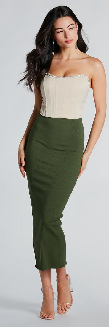 Seasonal Style High-Rise Midi Skirt