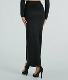 Midnight Glitz Rhinestone High Slit Maxi Skirt