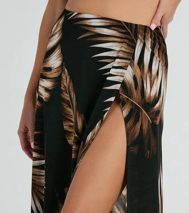 Vacation Queen High-Rise Slit Tropical Maxi Skirt | Windsor Vacation Queen High-Rise Slit Tropical Maxi Skirt | Windsor