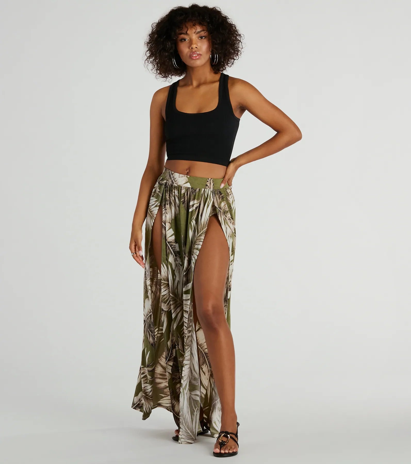 H&M Skirt Size 10 Midi Double Slit Orange Floral Side Zip | eBay