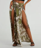 Tropical Breeze Printed Dual-Slit Maxi Skirt