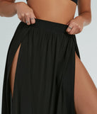 Statement Made High-Rise Dual-Slit Maxi Skirt