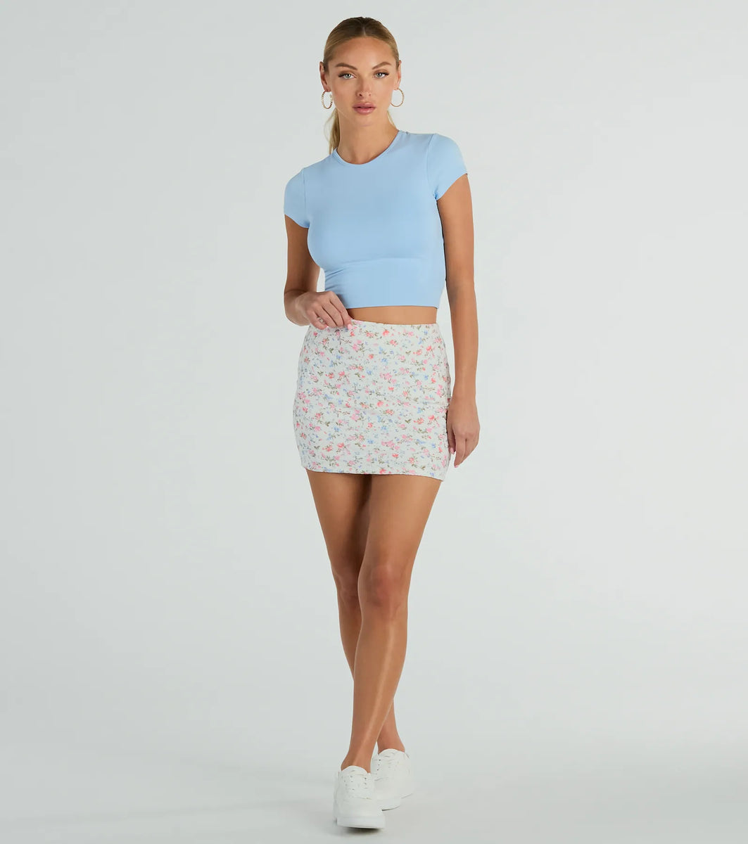 In The Valley High Rise Floral Eyelet Mini Skirt & Windsor