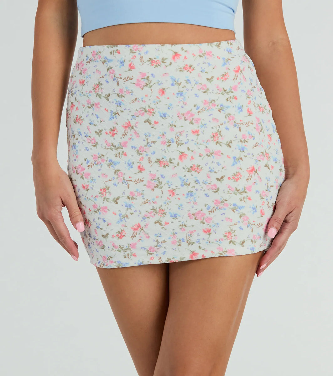 In The Valley High Rise Floral Eyelet Mini Skirt & Windsor