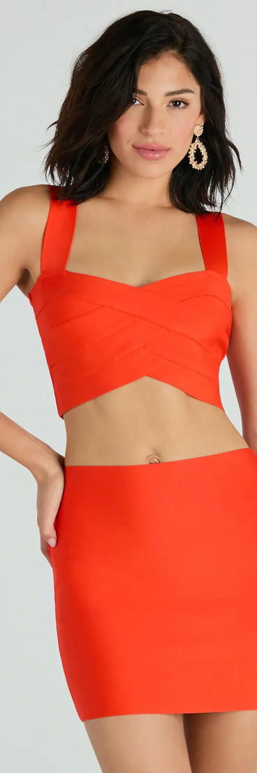 Set For Compliments High-Rise Bandage Mini Skirt