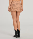 The Darling Dreamer High-Rise Lace Mini Skirt is a trendy women's bottom in tan, designed with modern details and alluring textures to complete chic outfits for 2025.