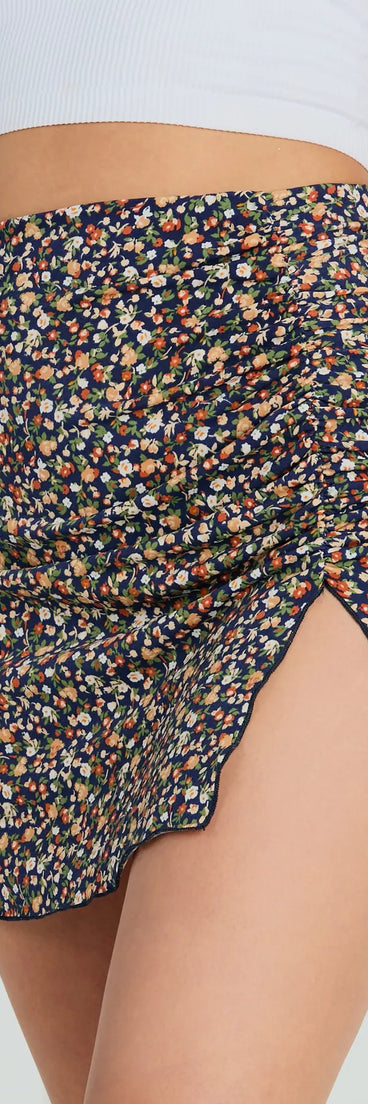 Effortless Beauty High Rise Floral Mini Skirt