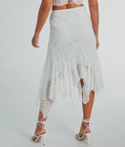 Romance Me High-Rise Hanky Lace Midi Skirt