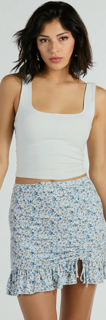 Spring Mentality Ditsy Floral Ruffle Mini Skirt