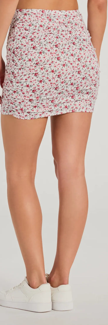 Two Cute High Rise Floral Mini Skirt