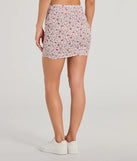 Two Cute High Rise Floral Mini Skirt