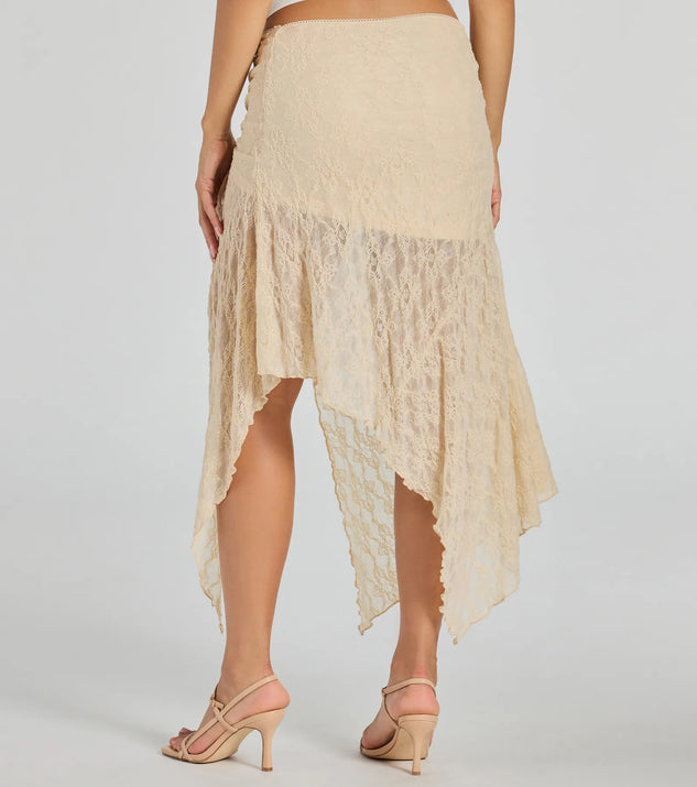 Breezy Boho Sheer Lace Asymmetric Maxi Skirt | Windsor