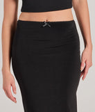 Create bold, fashion-forward looks for summer with the Effortless Sleekness High Rise Slit Maxi Skirt in black, a must-have piece from Windsor’s collection of stylish bottoms for women.