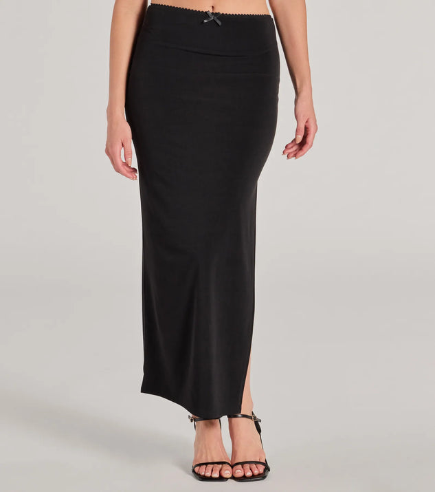 Effortless Sleekness High Rise Slit Maxi Skirt | Windsor