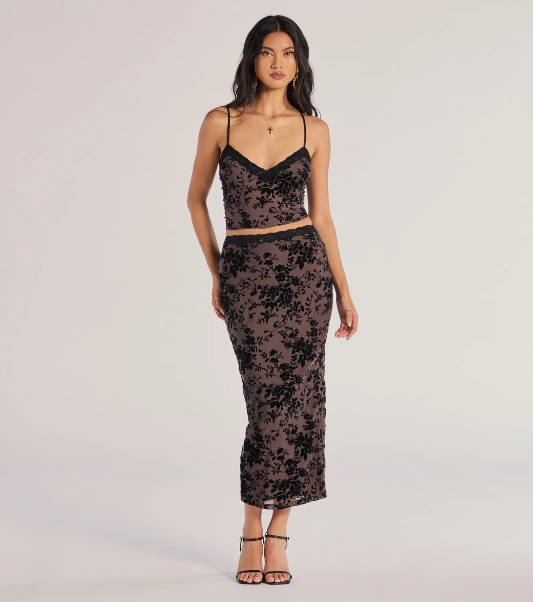 2912284 Plum Velvet Look Skirt main image 1