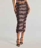 Effortlessly create party outfits or vacation-ready looks with the Unmatched Boldness Leopard Print Midi Skirt, one part of a versatile women's multi-color matching set perfect for quick and easy outfit combinations from layering chic outfits to transitioning your look seamlessly.