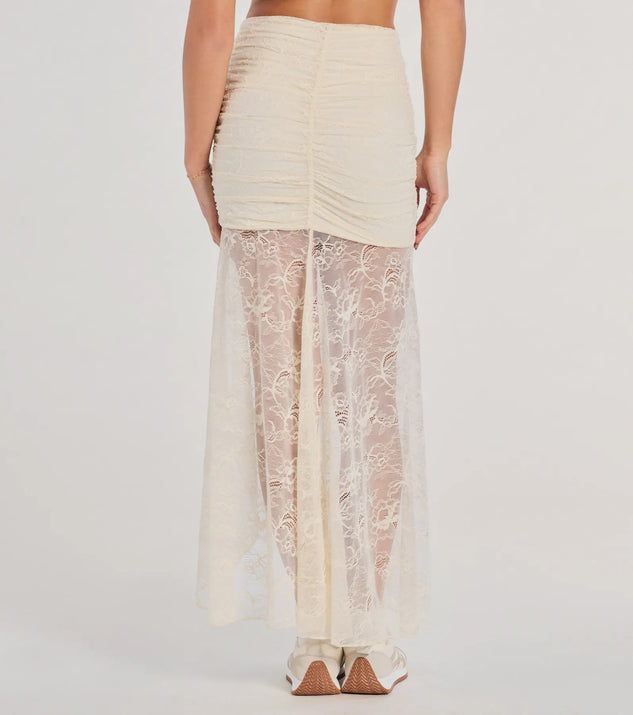 Boho Beauty High Slit Lace Maxi Skirt | Windsor Boho Beauty High Slit Lace Maxi Skirt | Windsor