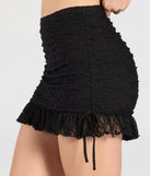 Create bold, fashion-forward looks for spring or summer with the Perfect Match High-Rise Lace Mini Skirt in black, a must-have piece from Windsor’s collection of stylish bottoms for women.