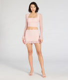 Serve effortless style and scroll-stopping energy in the Perfect Match High-Rise Lace Mini Skirt, part of a pink matching clothing set that does the work for you with bold, polished vibes from top to bottom.