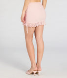 Create bold, fashion-forward looks for summer with the Perfect Match High-Rise Lace Mini Skirt in pink, a must-have piece from Windsor’s collection of stylish bottoms for women.