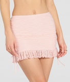 Create bold, fashion-forward looks for summer with the Perfect Match High-Rise Lace Mini Skirt in pink, a must-have piece from Windsor’s collection of stylish bottoms for women.