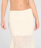 The Boho Babe Lace Hanky Hem Maxi Skirt in ivory brings edge and energy to your vibe, ready to elevate any festival look or concert outfit.