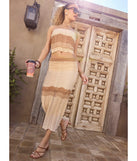 Pair the Trendy Match Chevron Knit Midi Skirt with your favorite crop or bodysuit for effortless warm-weather looks with on-trend natural skirts that speak your style.