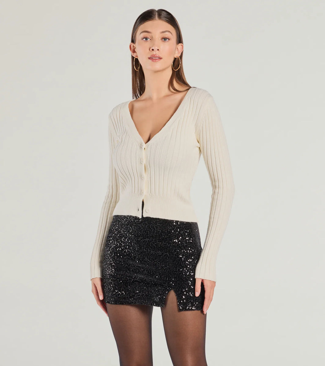Red Velvet Sequin Twirl Skort