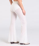 The Bohemian Chic Sheer Lace Flare Pants in ivory brings edge and energy to your vibe, ready to elevate any festival look or concert outfit.