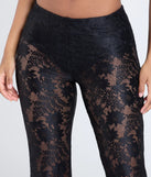 The Sultry Boho Crochet Lace Flare Pants in black brings edge and energy to your vibe, ready to elevate any festival look or concert outfit.