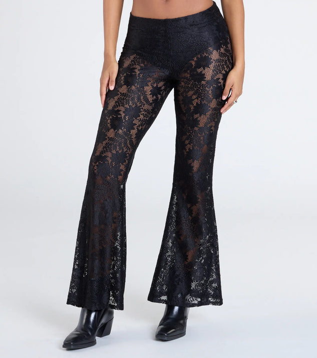 Sultry Boho Crochet Lace Flare Pants | Windsor