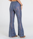 Create bold, fashion-forward looks for spring or summer with the Sultry Boho Crochet Lace Flare Pants in blue, a must-have piece from Windsor’s collection of stylish bottoms for women.