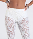 The Sheer Fling Lace Flare Pants in ivory brings edge and energy to your vibe, ready to elevate any festival look or concert outfit.