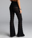 Choosing black pants means the Make A Statement Sheer Lace Flare Pants are your new power move—polished enough for plans, bold enough for the gram.