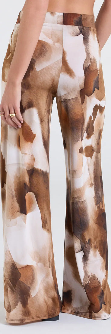 Pair the Off To Paradise Wide-Leg Abstract Pants with your favorite crop or bodysuit for effortless fall outfits with on-trend brown pants that speak your style.