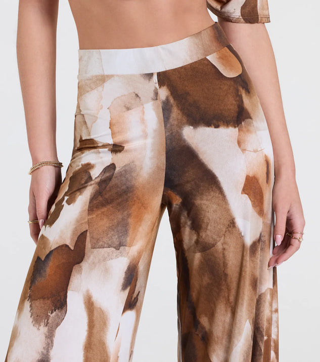 Off To Paradise Wide-Leg Abstract Pants | Windsor