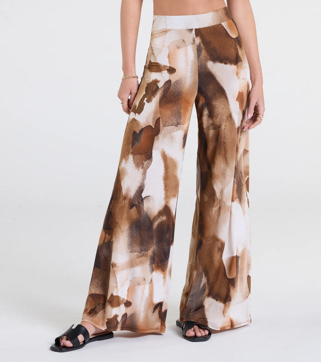 Off To Paradise Wide-Leg Abstract Pants | Windsor Off To Paradise Wide-Leg Abstract Pants | Windsor