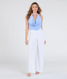 Create bold, fashion-forward looks for spring or summer with the On The Go High-Rise Crepe Trouser Pants in ivory, a must-have piece from Windsor’s collection of stylish bottoms for women.