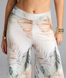 Choosing ivory pants means the Mornings In Tulum Tropical Wide-Leg Pants are your new power move—polished enough for plans, bold enough for the gram.
